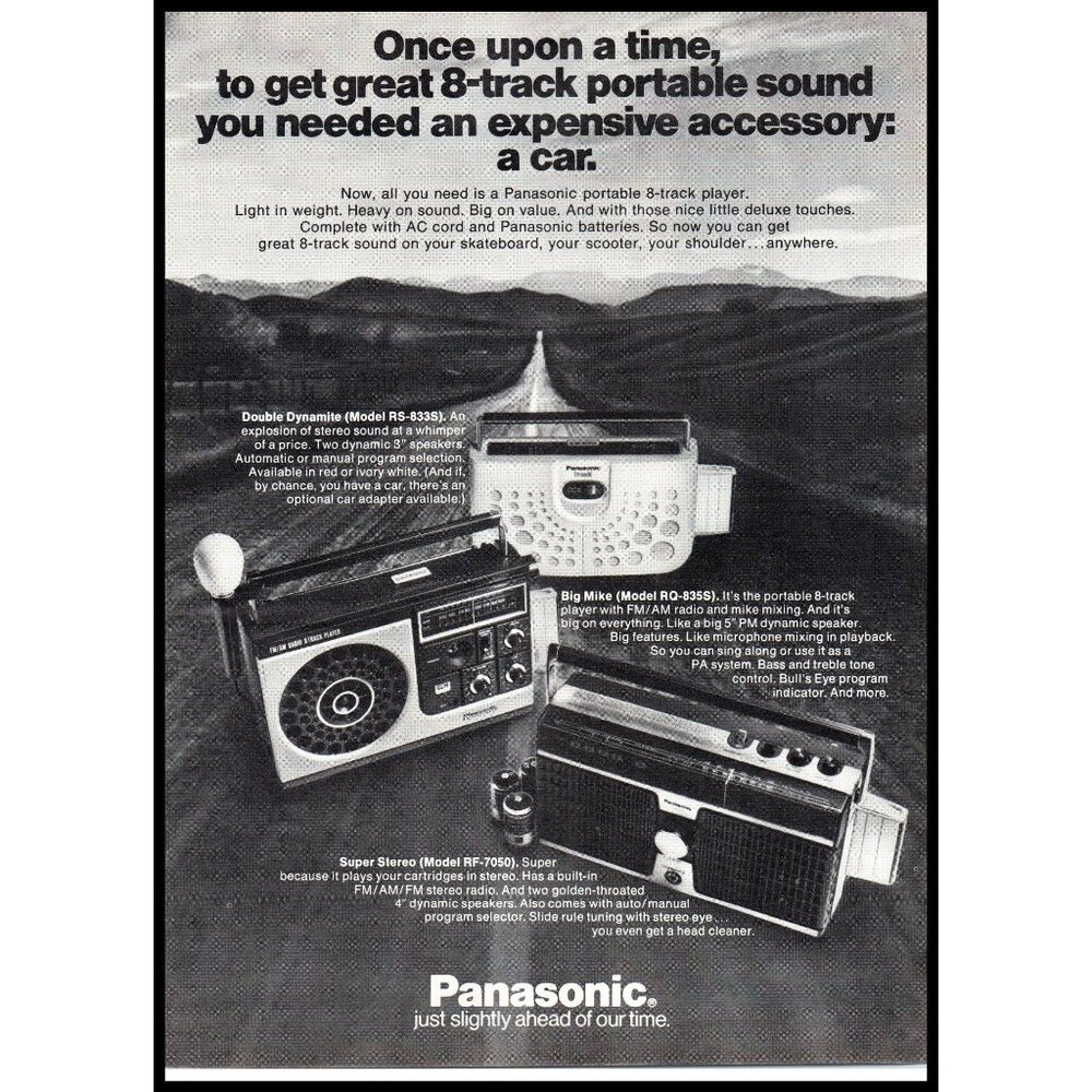 1976 Panasonic Double Dynamite RS-833S Vintage Print Ad Audiophile Wall Art 70s